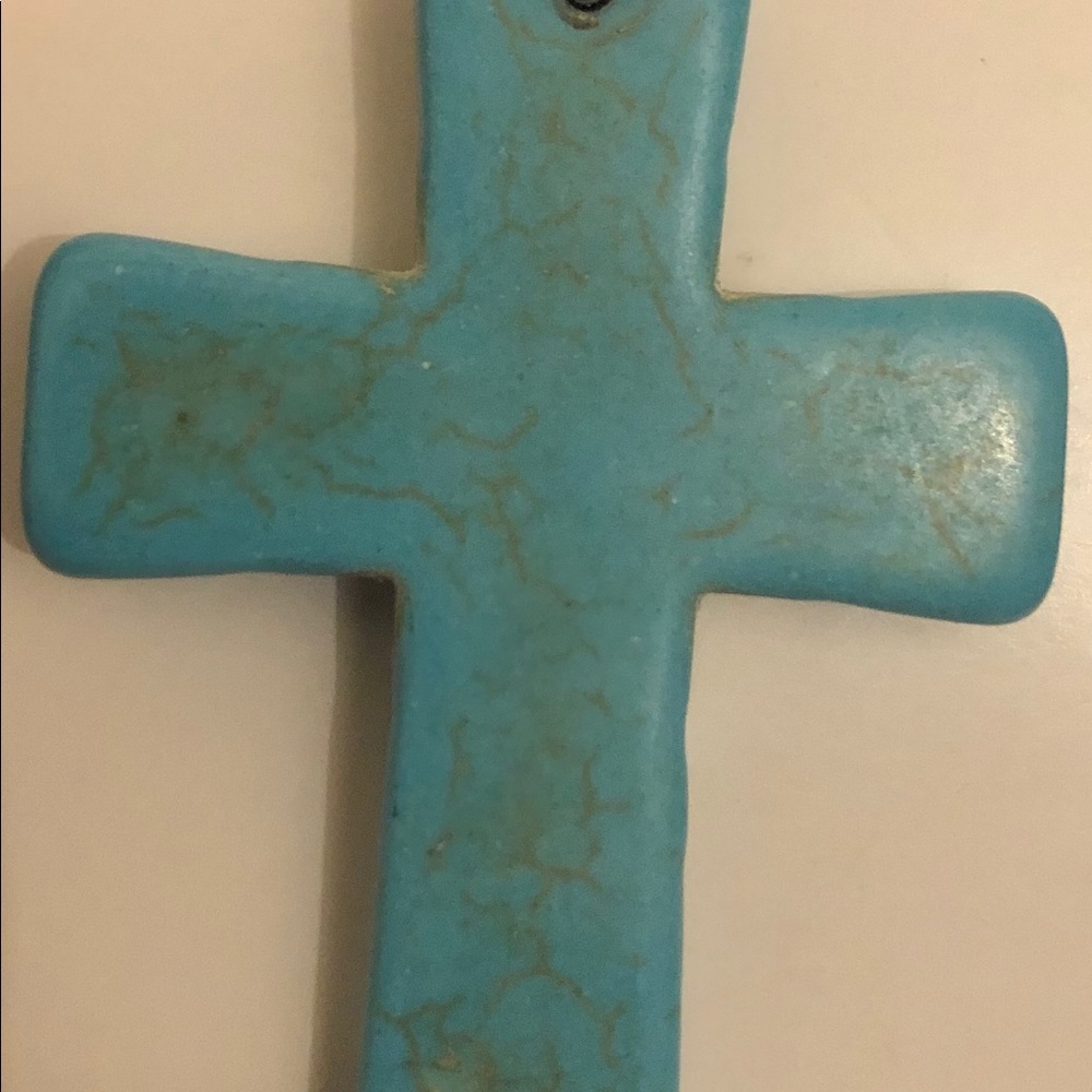 Beautiful turqouise cross charm